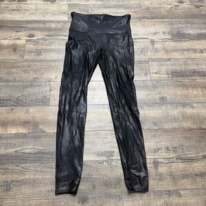 Spanx Black Faux Leather Shapewear Leggings
